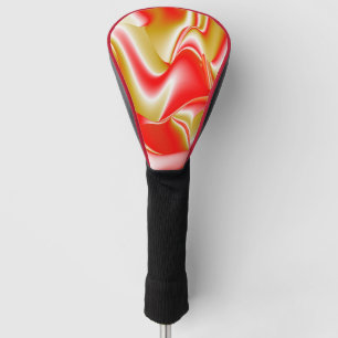 Love and Gold Abstract 3D Rainbowart Golf Head Cover