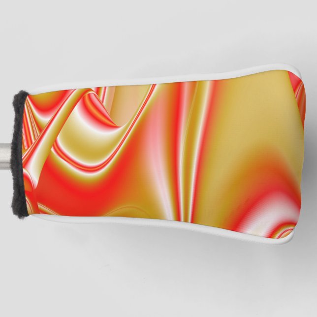 Love and Gold Abstract 3D Rainbowart Golf Head Cover (Front)