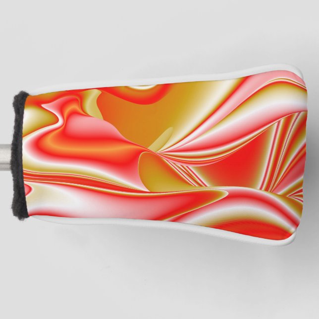 Love and Gold Abstract 3D Rainbowart Golf Head Cover (Front)