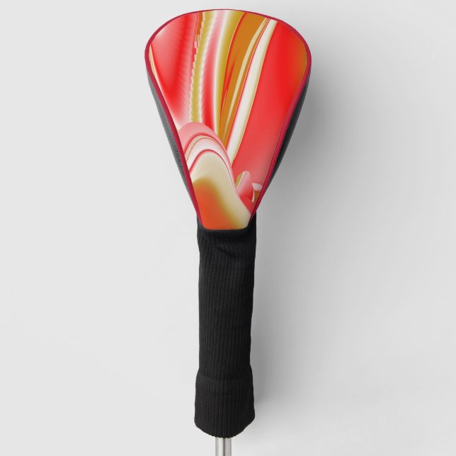 Love and Gold Abstract 3D Rainbowart Golf Head Cover (Front)