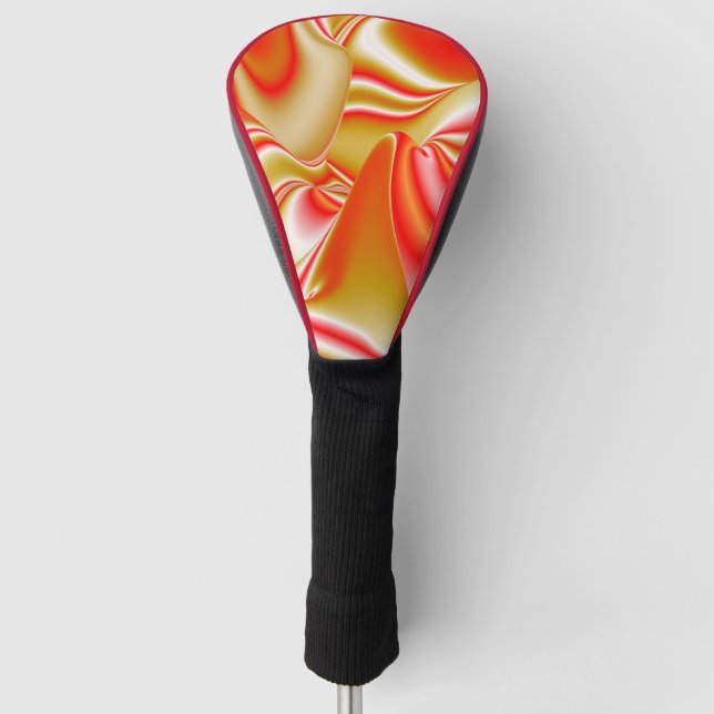 Love and Gold Abstract 3D Rainbowart Golf Head Cover (Front)