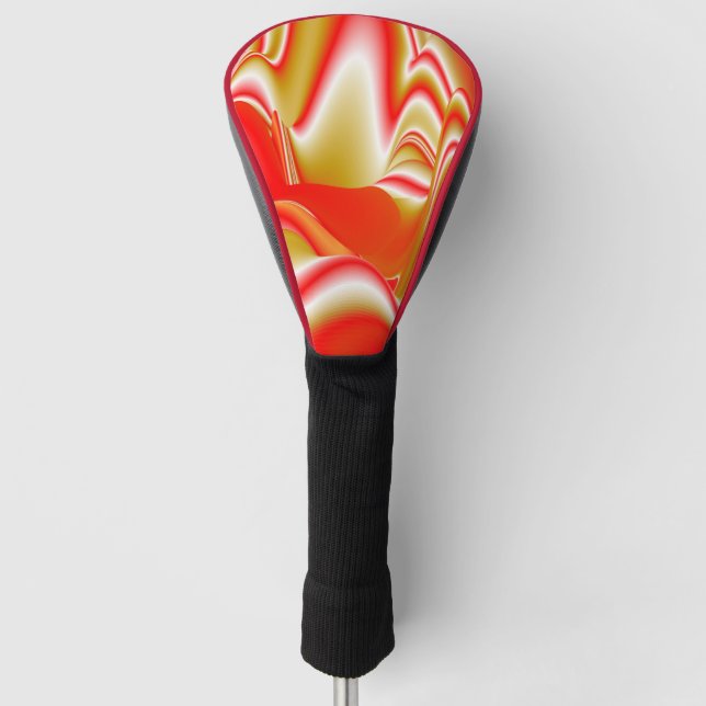 Love and Gold Abstract 3D Rainbowart Golf Head Cover (Front)