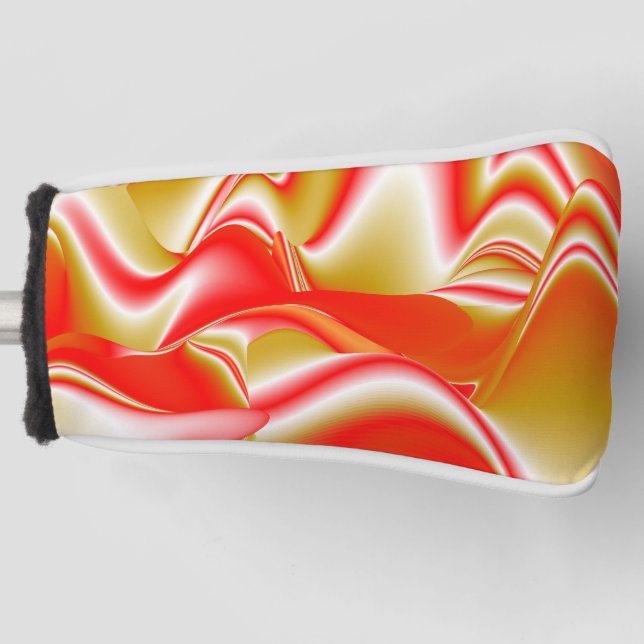 Love and Gold Abstract 3D Rainbowart Golf Head Cover (Front)