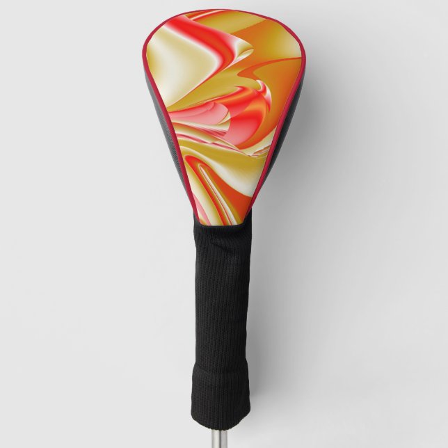 Love and Gold Abstract 3D Rainbowart Golf Head Cover (Front)