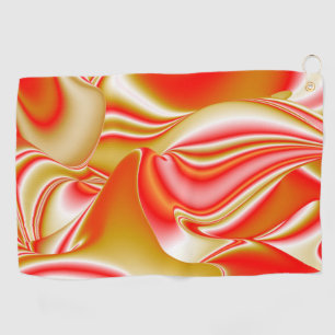 Love and Gold Abstract 3D Rainbowart Golf Towel