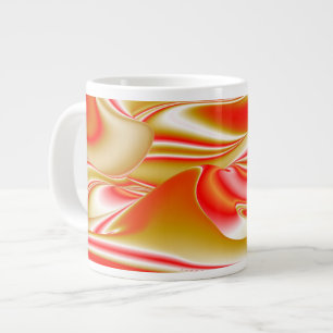 Love and Gold Abstract 3D Rainbowart Large Coffee Mug