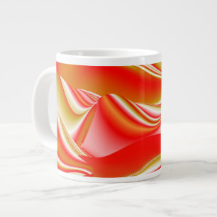 Love and Gold Abstract 3D Rainbowart Large Coffee Mug