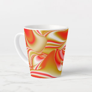Love and Gold Abstract 3D Rainbowart Latte Mug