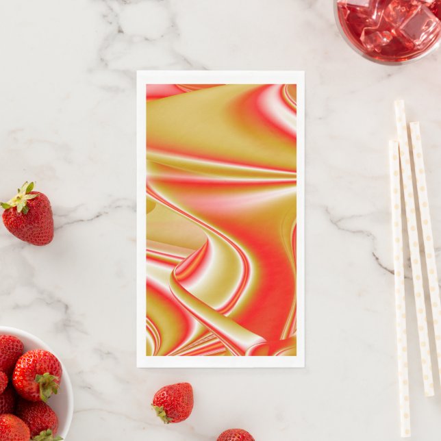 Love and Gold Abstract 3D Rainbowart Napkin (Insitu)