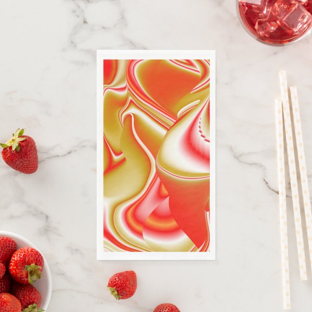 Love and Gold Abstract 3D Rainbowart Napkin (Insitu)