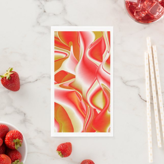 Love and Gold Abstract 3D Rainbowart Napkin (Insitu)