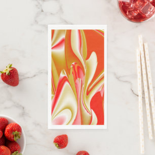 Love and Gold Abstract 3D Rainbowart Napkin