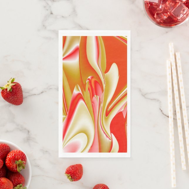 Love and Gold Abstract 3D Rainbowart Napkin (Insitu)