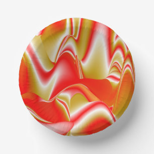 Love and Gold Abstract 3D Rainbowart Paper Plate