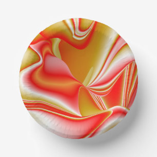 Love and Gold Abstract 3D Rainbowart Paper Plate