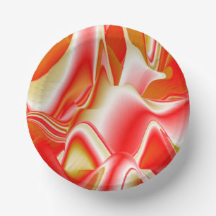 Love and Gold Abstract 3D Rainbowart Paper Plate