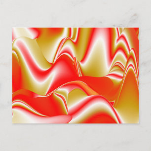 Love and Gold Abstract 3D Rainbowart Postcard