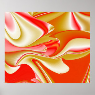 Love and Gold Abstract 3D Rainbowart Poster