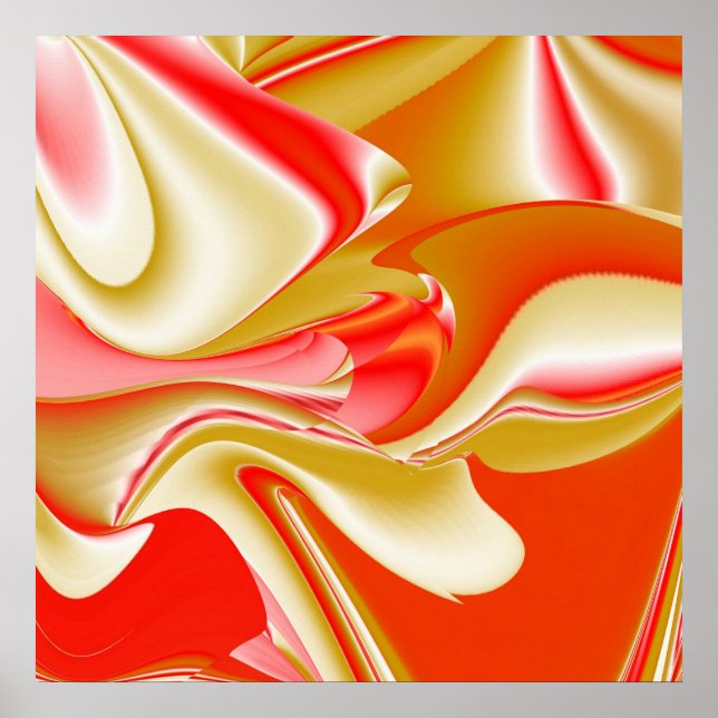 Love and Gold Abstract 3D Rainbowart Poster (Front)