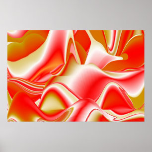 Love and Gold Abstract 3D Rainbowart Poster