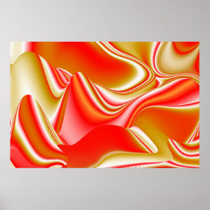 Love and Gold Abstract 3D Rainbowart Poster