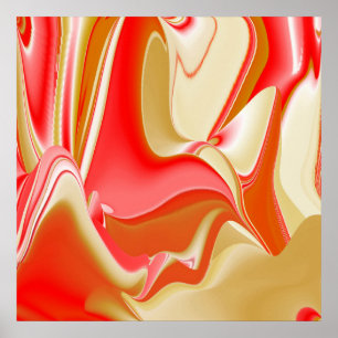 Love and Gold Abstract 3D Rainbowart Poster