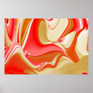 Love and Gold Abstract 3D Rainbowart Poster