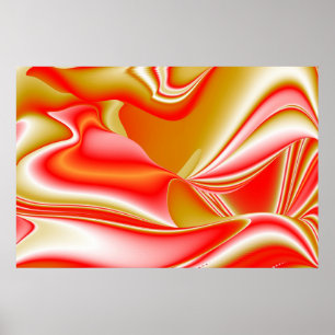Love and Gold Abstract 3D Rainbowart Poster