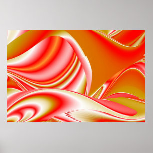 Love and Gold Abstract 3D Rainbowart Poster