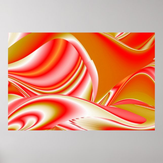 Love and Gold Abstract 3D Rainbowart Poster (Front)