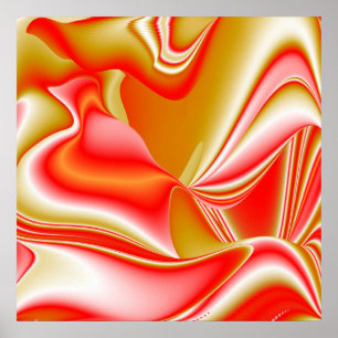 Love and Gold Abstract 3D Rainbowart Poster