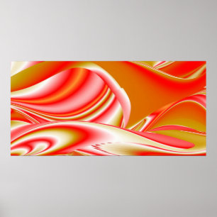 Love and Gold Abstract 3D Rainbowart Poster