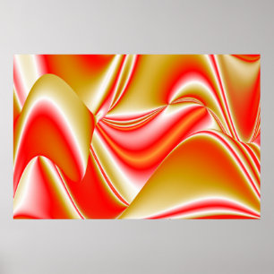 Love and Gold Abstract 3D Rainbowart Poster