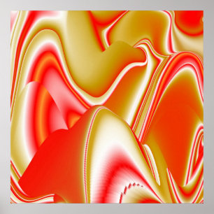 Love and Gold Abstract 3D Rainbowart Poster