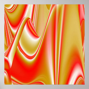 Love and Gold Abstract 3D Rainbowart Poster