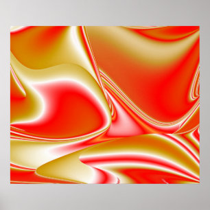 Love and Gold Abstract 3D Rainbowart Poster