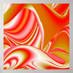 Love and Gold Abstract 3D Rainbowart Poster