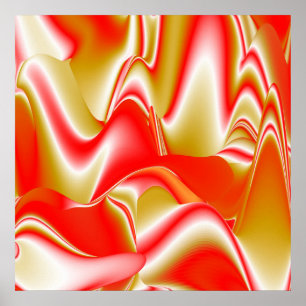 Love and Gold Abstract 3D Rainbowart Poster