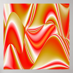 Love and Gold Abstract 3D Rainbowart Poster