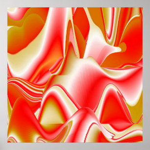 Love and Gold Abstract 3D Rainbowart Poster