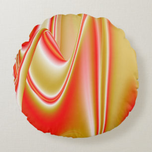 Love and Gold Abstract 3D Rainbowart Round Pillow