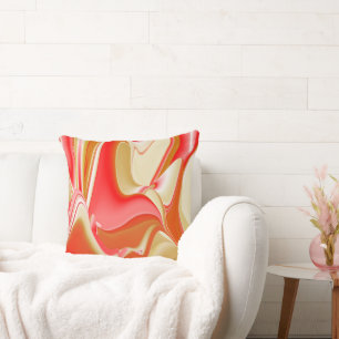 Love and Gold Abstract 3D Rainbowart Throw Pillow