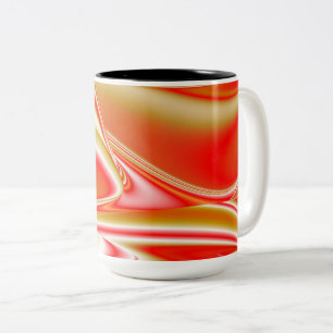 Love and Gold Abstract 3D Rainbowart Two-Tone Coffee Mug