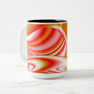Love and Gold Abstract 3D Rainbowart Two-Tone Coffee Mug