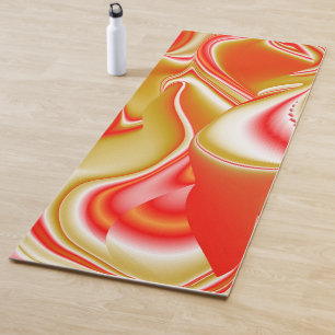 Love and Gold Abstract 3D Rainbowart Yoga Mat