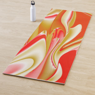 Love and Gold Abstract 3D Rainbowart Yoga Mat