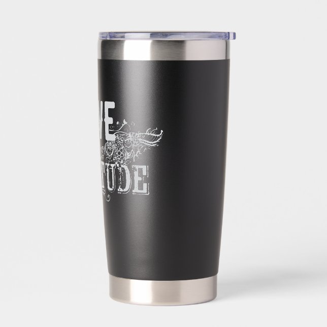Love and Gratitude Travel Mug Insulated Tumbler (Left)