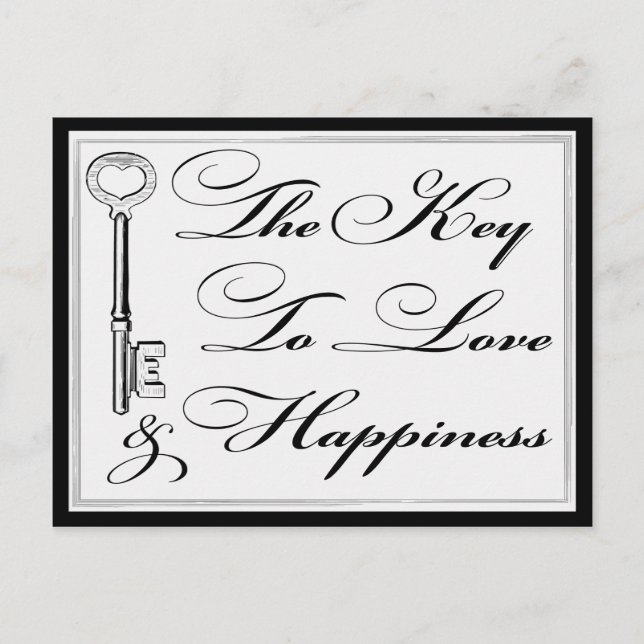 Love and Happiness Key Advice Wedding Couple (Front)