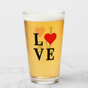 LOVE and Heart Minimalist Elegant Glass
