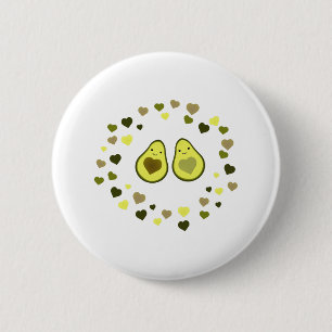 Love and Hearts Avocados 2 Inch Round Button